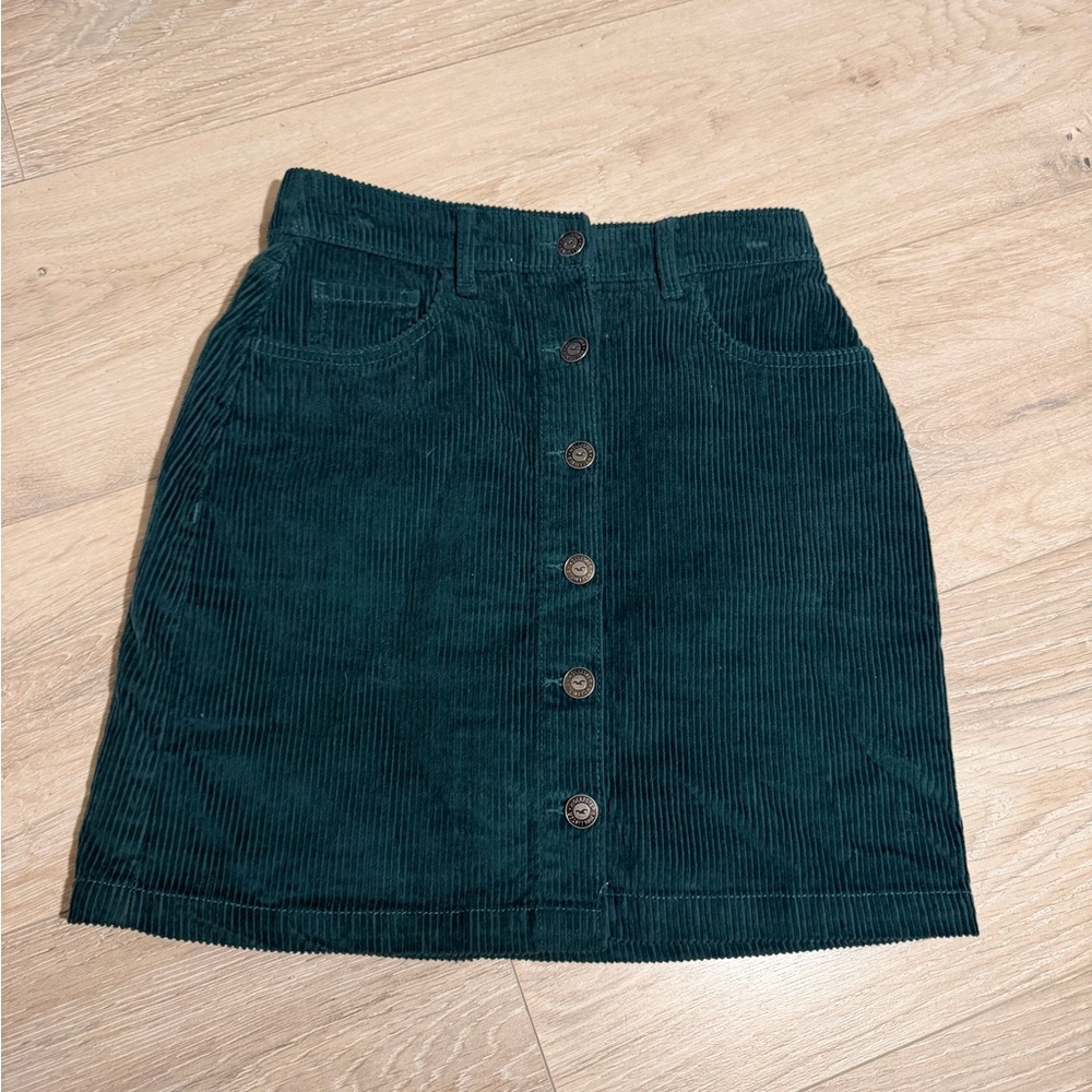 Hollister Teal Corduroy Mini Skirt